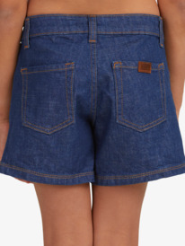 6 Girls 4-14 Just Be Happy High Waisted Denim Shorts Blue ERGDS03072 Roxy