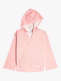 roxy, Girl's 4-16 Think About The Sky Beach Poncho Inspired Sweatshirt, SUNKISSED CORAL HAZY STRIPE (mjv1) THINK ABOUT THE SKY ERGFT03810