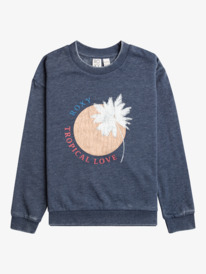0 Girl's 4-16 Music And Me A Crew Neck Sweatshirt Blue ERGFT03823 Roxy