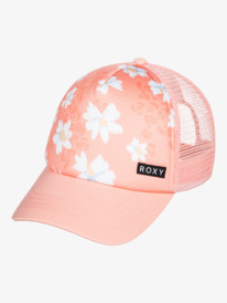 roxy, Girls 8-16 Honey Coconut Trucker Cap, PAPAYA PUNCH FOAM FLOWER SWIM (xmyb) HONEY COCONUT ERGHA03267