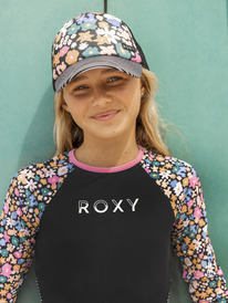 roxy, Girl's 4-16 Honey Coconut Trucker Hat, ANTHRACITE FLOWER POWER (kvj9) Honey Coconut - Trucker Cap for Girls ERGHA03277