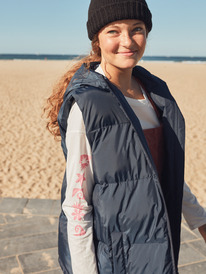 1 Nice To Meet Ya - Puffer Vest for Girls (10-16 years) Blue ERGJK03119 Roxy