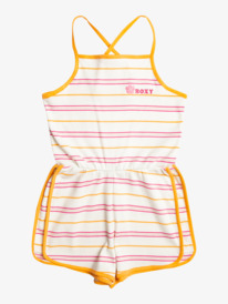 roxy, Strawberry Bubblegum Strappy Romper For Girls, SNOW WHITE HOULA STRIPE (wbk7) Strawberry Bubblegum - Strappy Playsuit for Girls 4-16 ERGKD03228