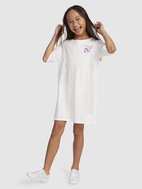 1 Girls 4-16 Hip Hop Star A T-Shirt Dress White ERGKD03235 Roxy