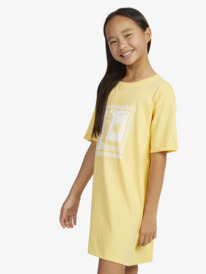 11 Girls 4-16 Sublime Landscape Short Sleeve T-Shirt Dress Yellow ERGKD03241 Roxy