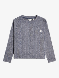 4 Girl's 4-16 Talking To The River Long Sleeve Knit Top Blue ERGKT03210 Roxy
