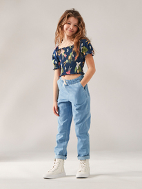 5 Sunday Night Sessions - Puff Sleeve Top for Girls 4-16 Blue ERGKT03222 Roxy