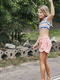 2 Girl's 4-16 Una Mattina Elastic Waist Shorts Pink ERGNS03088 Roxy