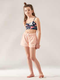 4 Girl's 4-16 Una Mattina Elastic Waist Shorts Pink ERGNS03088 Roxy