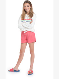 4 Girl's 4-16 Una Mattina Elastic Waist Shorts Pink ERGNS03088 Roxy