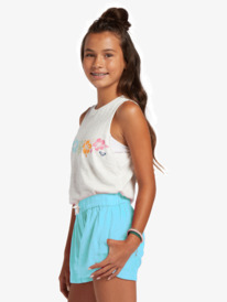 1 Girl's 4-16 Una Mattina Elastic Waist Shorts Blue ERGNS03088 Roxy