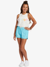2 Girl's 4-16 Una Mattina Elastic Waist Shorts Blue ERGNS03088 Roxy