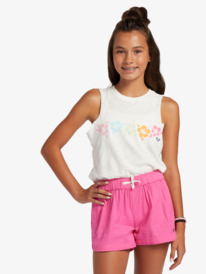 2 Girl's 4-16 Una Mattina Elastic Waist Shorts Pink ERGNS03088 Roxy
