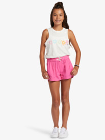 4 Girl's 4-16 Una Mattina Elastic Waist Shorts Pink ERGNS03088 Roxy