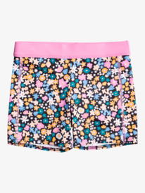 roxy, Girls 8-16 Active Joy Techincal Surf Shorts, ANTHRACITE FLOWER POWER (kvj9) ACTIVE JOY SHORT FITNESS ERGNS03136