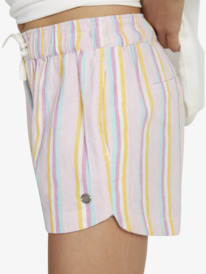 7 Girls 4-16 Una Mattina Linen Shorts Purple ERGNS03157 Roxy