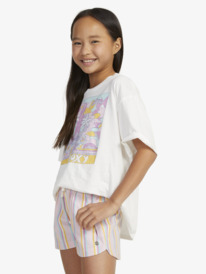 6 Girls 4-16 Una Mattina Linen Shorts Purple ERGNS03157 Roxy