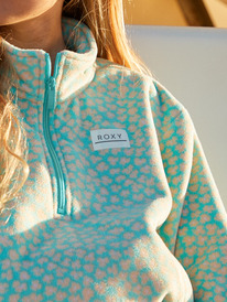 1 Electric Feel - Half-Zip Fleece for Girls 4-16 Bleu ERGPF03060 Roxy