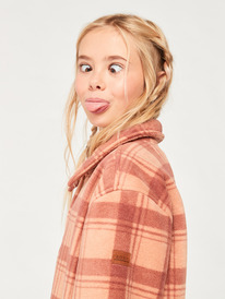 3 Ocean Quiet - Long Plaid Fleece for Girls 4-16 Rose ERGPF03061 Roxy