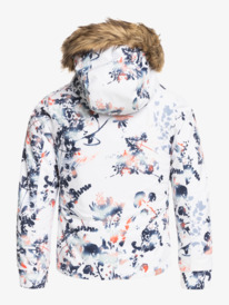 roxy, Girl's 4-16 American Pie Girl Insulated Snow Jacket, BRIGHT WHITE TROPICAL CYANOTYP (wbb4) American Pie - Insulated Snow Jacket for Girls ERGTJ03140