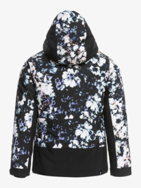 roxy, Girl's 4-16 Silverwinter Girl Insulated Snow Jacket, TRUE BLACK BLACK FLOWERS (kvj1) Silverwinter - Insulated Snow Jacket for Girls ERGTJ03146