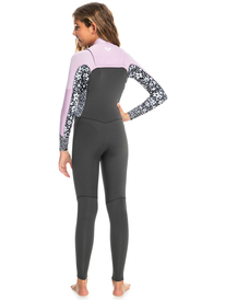 roxy, 5/4/3mm Swell Series 2022 - Chest Zip Wetsuit for Girls, JET/ORCHID BOUQUET (xkmm) 5/4/3mm Swell Series 2022 - Chest Zip Wetsuit for Girls ERGW103059