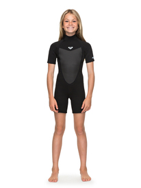 roxy, Girls 4-16 2/2mm Prologue Back Zip Short Sleeve Springsuit, BLACK (kvj0) 2/2mm Prologue - Back Zip Short Sleeve Springsuit for Girls 4-16 ERGW503008
