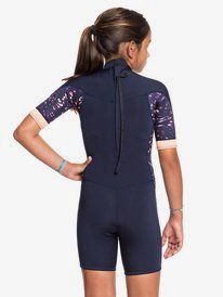 1 Girl's 8-16 2/2mm Syncro Back Zip Short Sleeve Springsuit Blue ERGW503010 Roxy