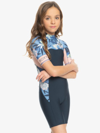 1 2mm Swell Series - Kurzärmliger Back-Zip-Springsuit für Mädchen 8-16 Blau ERGW503017 Roxy