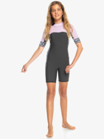 5 Girls 8-16 2mm Swell Series Short Sleeve Back Zip Springsuit Multicolor ERGW503017 Roxy