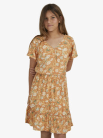 4 Girls 4-16 Love In The Future Short Sleeve Dress Brown ERGWD03203 Roxy