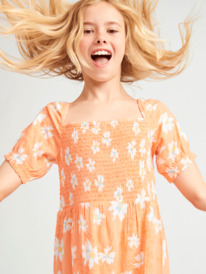 1 Girls 4-16 Free The Animal Short Sleeve Dress Pink ERGWD03205 Roxy