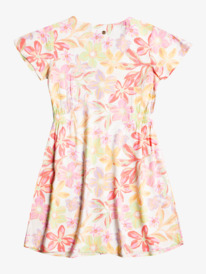 roxy, Girl's 4-16 Another Song Buttoned Skater Dress, SNOW WHITE BAYSIDE BLOOMS (wbk9) ANOTHER SONG ERGWD03209