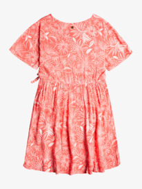 roxy, Girl's 4-16 That Kind Of Girl Wrapped Skater Dress, SUNKISSED CORAL TROPICAL TIDE (mjv5) THAT KIND OF GIRL ERGWD03211