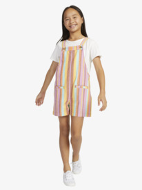 7 Girls 4-16 More Than I Can Say Linen Playsuit Brown ERGWD03229 Roxy