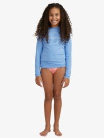 7 Girls 8-14 Beach Classics Long Sleeve UPF 50 Rash Vest Blue ERGWR03259 Roxy