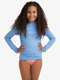1 Girls 8-14 Beach Classics Long Sleeve UPF 50 Rash Vest Blue ERGWR03259 Roxy
