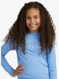 2 Girls 8-14 Beach Classics Long Sleeve UPF 50 Rash Vest Blue ERGWR03259 Roxy