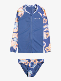 0 Girl's 7-16 Swim Good Time Long Sleeve Zip-Front UPF 50 Rashguard Set  ERGWR03315 Roxy