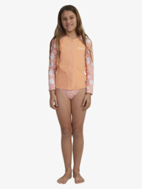 3 Girls 6-16 Salty Flower Long Sleeve Rash Vest  ERGWR03317 Roxy