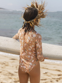 2 Girls 6-16 Moonlight Story Long Sleeve One-Piece Rashguard Brown ERGWR03318 Roxy