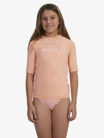 roxy, Girls 6-16 Beach Classics Short Sleeve Rash Vest, PAPAYA PUNCH (mfq0) BEACH CLASSICS 3/4 S/SL ERGWR03325