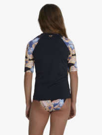 roxy, Girls 6-16 Swim For Good Time Short Sleeve Rash Vest, ANTHRACITE REEF FLOWER S (kvj6) SWIM FOR GOOD TIME SS LYCRA ERGWR03326