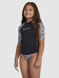 3 Girls 6-16 Active Joy 3/4 Sleeve Rashguard Black ERGWR03339 Roxy