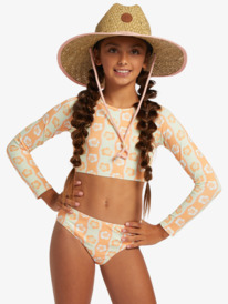 9 Wavy Flower - Ensemble de lycra manches longues court pour Filles 7-16 ans Vert ERGWR03353 Roxy
