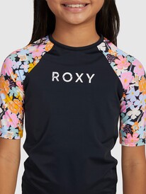 4 Girls 6-16 Above The Limits Short Sleeve Rash Vest Black ERGWR03359 Roxy