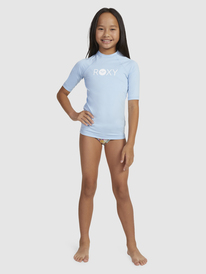 1 Girls 6-16 Essential Short Sleeve Rash Vest Blue ERGWR03367 Roxy