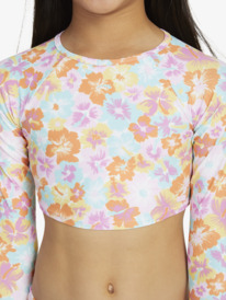4 Girls 7-16 Floraya Long Sleeve Two-Piece Rashguard Set Orange ERGWR03375 Roxy