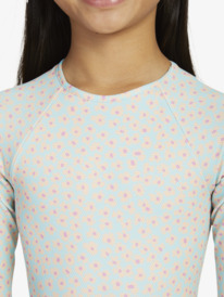 4 Girls 7-16 Flower Bed Long Sleeve One-Piece Rash Vest Blue ERGWR03376 Roxy