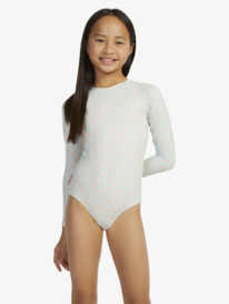 0 Girls 7-16 Flower Bed Long Sleeve One-Piece Rash Vest Blue ERGWR03376 Roxy